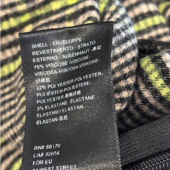 Urban Outfitters Womens Black Green Plaid Cropped Mini Flare Pants Y2K Indie 6 - Picture 5 of 5